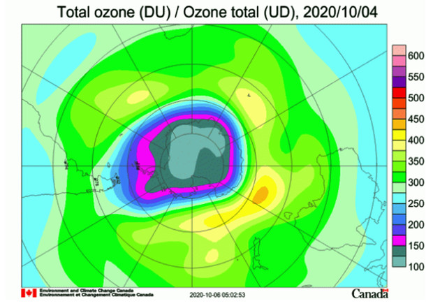 Il buco dell'ozono alla sua massima estensione © ANSA