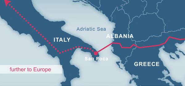Il tracciato del gasdotto Tap (Trans Adriatic Pipeline)
