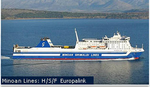 Il traghetto della Minoan Lines Europalink (foto dal sito della compagnia)