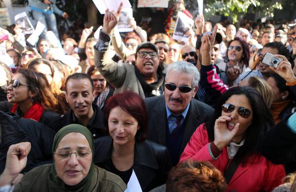 Una manifestazione a Tunisi
