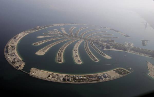 Una veduta di Palm Jumeirah, l'arcipelago artificiale di Dubai