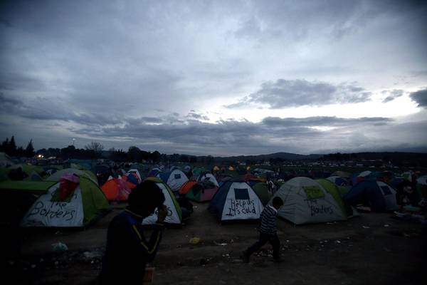 Refugees situation in Idomeni, Greece, at the borders with FYROM