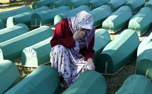 Memorial ceremony to mark the 21th anniversary of the Srebrenica massacre,11 July 2016.