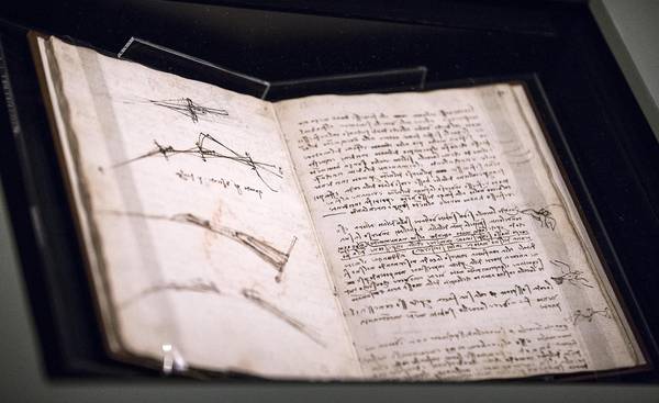 Il manoscritto originale del Codice sul volo
