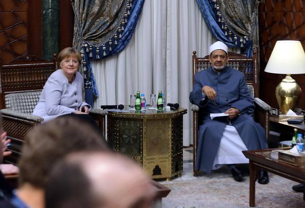 Angela Merkel con il Grand Imam di Al Azhar Ahmed al-Tayyeb