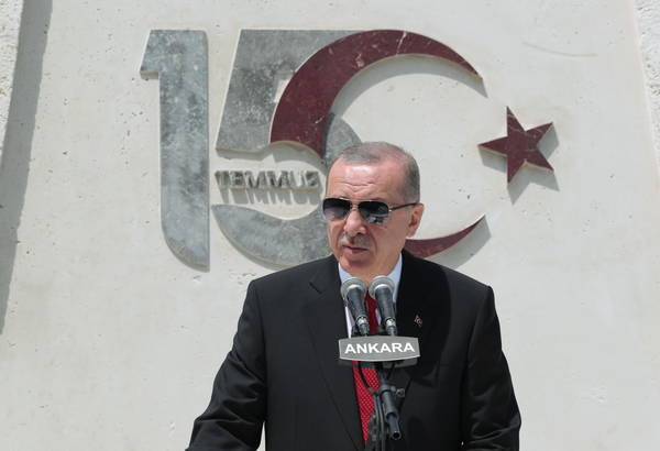 Il presidente turco Recep Tayyip Erdogan celebra il quarto anniversario del tentato golpe