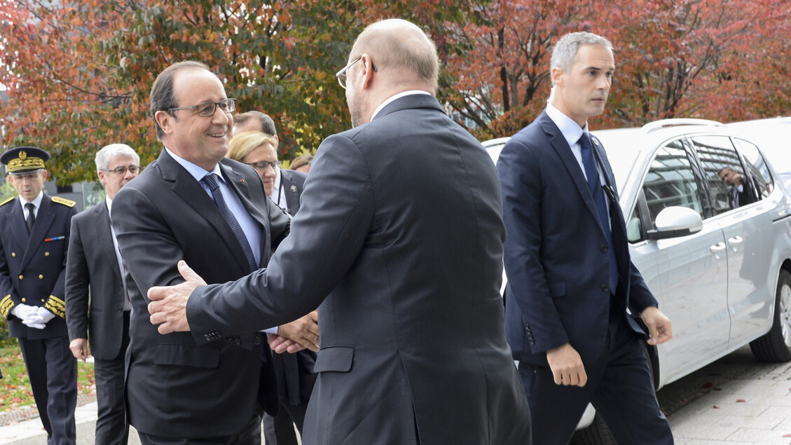 François Hollande accolto da Martin Schulz © Parlamento Ue - RIPRODUZIONE RISERVATA