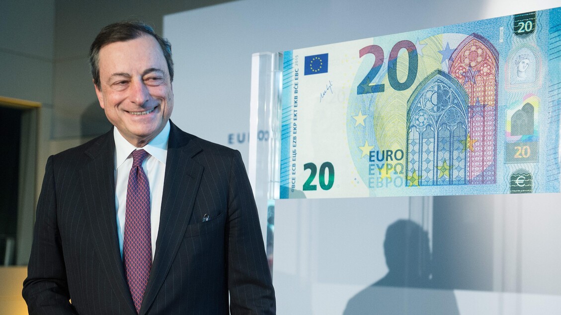 Draghi presenta la nuova banconota da 20 euro © ANSA/EPA