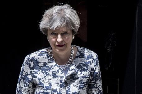 British Prime Minister Theresa May leave Downing Street after DUP deal [ARCHIVE MATERIAL 20170626 ] © ANSA 