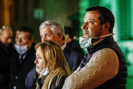 I leader delle opposizioni, Tajani, Meloni e Salvini © ANSA