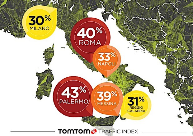 Auto: TomTom, Palermo città più trafficata d'Italia © TomTom