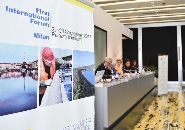 Un momento della conferenza stampa di presentazione del Forum Internazionale 'Regole dell'acqua, regole della vita' © ANSA 