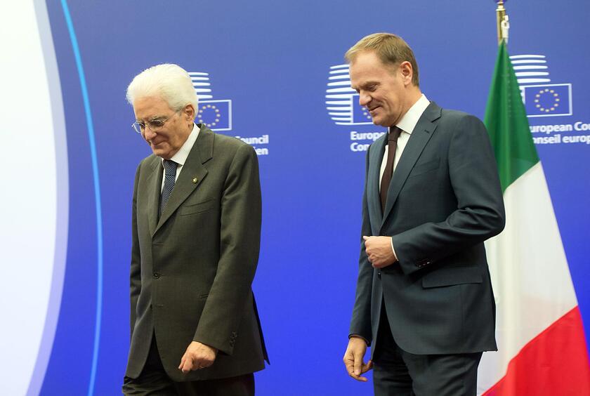 Il presidente della Repubblica Sergio Mattarella in visita a Bruxelles - RIPRODUZIONE RISERVATA