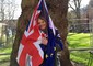 Una foto di Caroline de Bendern mentre manifesta a Londra contro la Brexit (scattata dalla sorella, Samantha de Bendern), il 27 marzo 2017 © ANSA