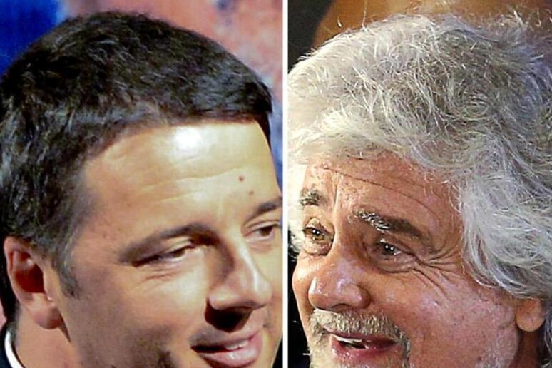 Una combo con Matteo Renzi Beppe Grillo e Silvio Berlusconi - RIPRODUZIONE RISERVATA