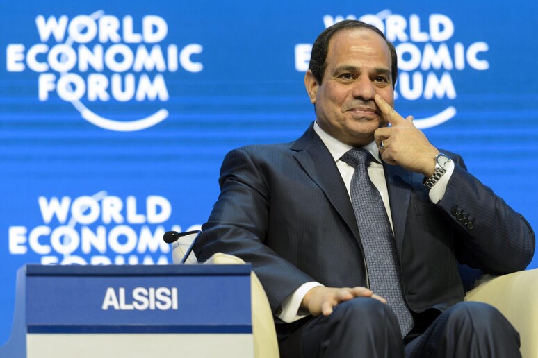 Il presidente egiziano Abdel Fattah al Sisi al Forum economico di Davos © ANSA/EPA