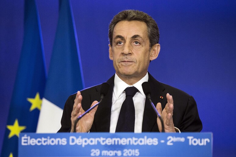 Nicolas Sarkozy in conferenza stampa dopo la diffusione dei risultati delle amministrazione che segnano la vittoria del centrodestra -     RIPRODUZIONE RISERVATA
