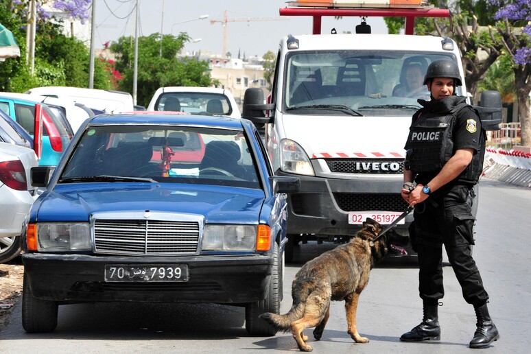 Un 'operazione della polizia tunisina © ANSA/AP