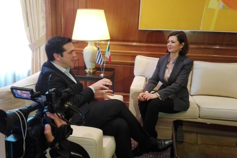 La presidente della Camera, Laura Boldrini, ha incontrato il premier greco Alexis Tsipras oggi ad Atene -     RIPRODUZIONE RISERVATA
