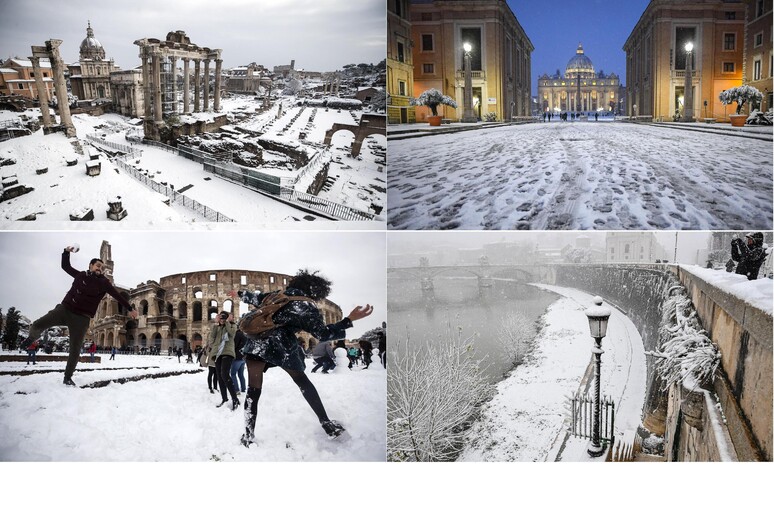 Immagini di Roma sotto la neve - RIPRODUZIONE RISERVATA