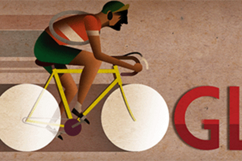Il doodle di Google dedicato a Gino Bartali - RIPRODUZIONE RISERVATA