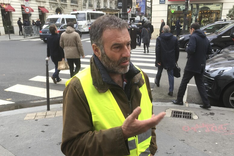 Christophe Chalencon, uno dei leader del movimento dei Gilet gialli © ANSA/AP