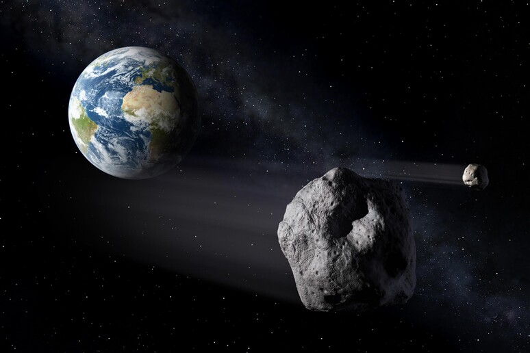 Rappresentazione artistica di asteroidi vicini alla Terra (fonte: NASA) - RIPRODUZIONE RISERVATA