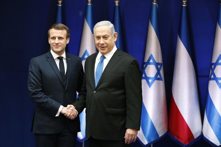 Il presidente francese Emmanuel Macron in visita a Gerusalemme © ANSA/EPA