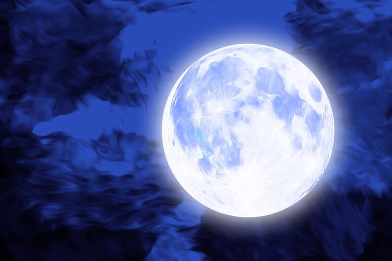 Rappresentazione artistica della Luna Blu (fonte: pixy.org) - RIPRODUZIONE RISERVATA