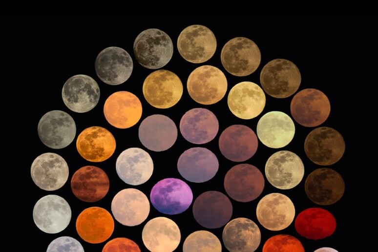 La Luna piena in un caleidoscopio di 48 immagini è la foto astronomica del giorno (Apod) della Nasa (fonte: Marcella Giulia Pace/UAI) - RIPRODUZIONE RISERVATA