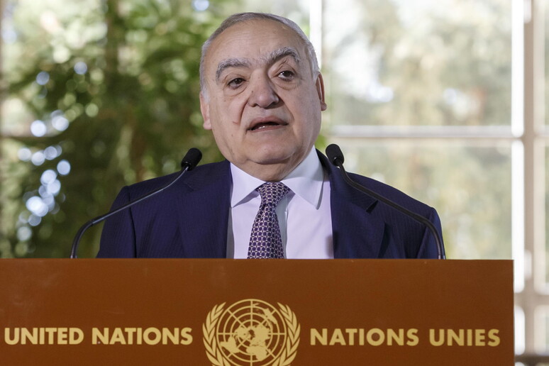 L 'inviato speciale dell 'Onu per la Libia Ghassan Salamè ieri a Ginevra © ANSA/EPA