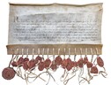 In mostra a Viterbo la pergamena del primo Conclave della storia (ANSA)