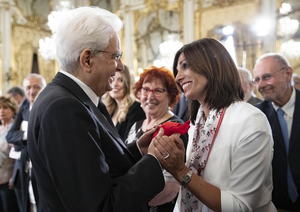 Fiorangela ed il presidente della Repubblica Sergio Mattarella © ANSA