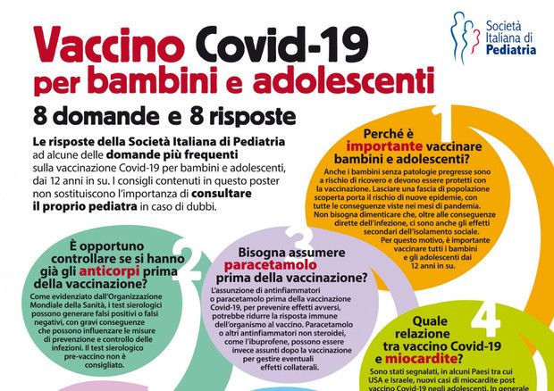 Il manifesto della Società italiana di pediatria © ANSA