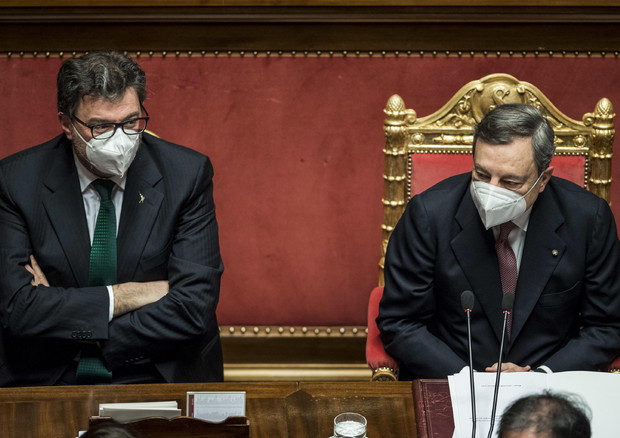 Giancarlo Giorgetti e Mario Draghi © EPA
