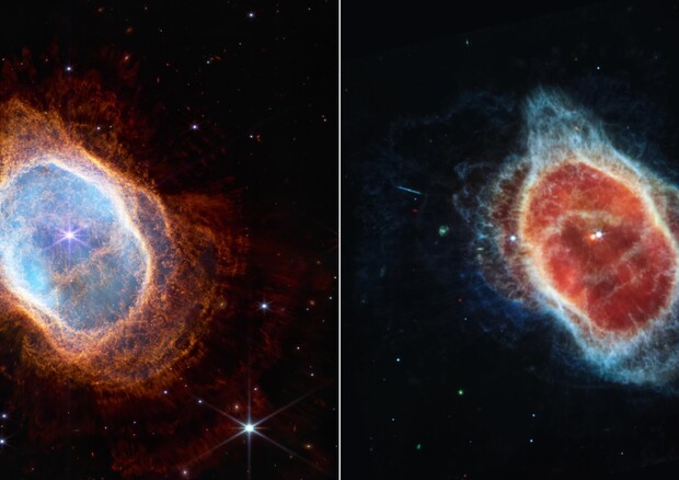 La Nebulosa Anello del Sud fotografata dal telescopio Webb (fonte: NASA, ESA, CSA, STScI) © EPA