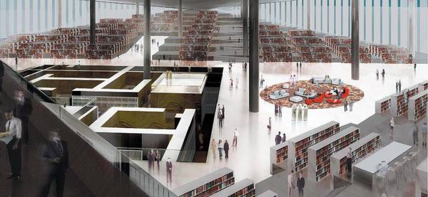 A rendering of Qatar's new National Library