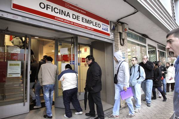 An unemployment office in Madrid