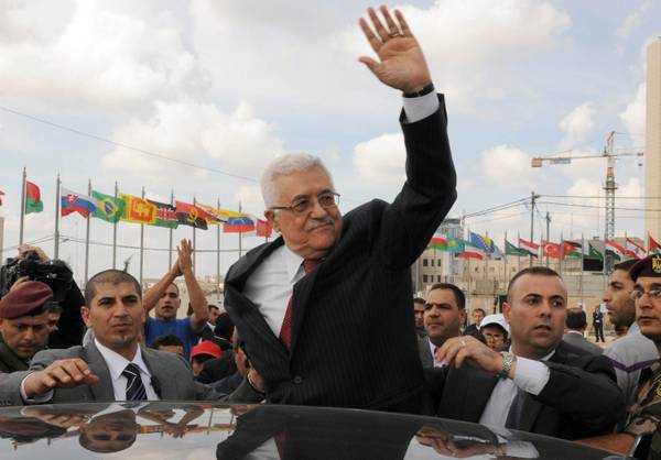 Palestinian President Mahmoud Abbas on return to Ramallah after dubmitting statehood bid for Palestine at UN General Assembly [ARCHIVE MATERIAL ]