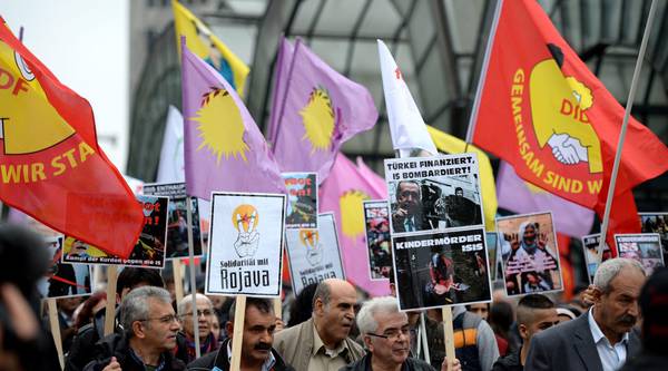 Kurds protest in Hamburg