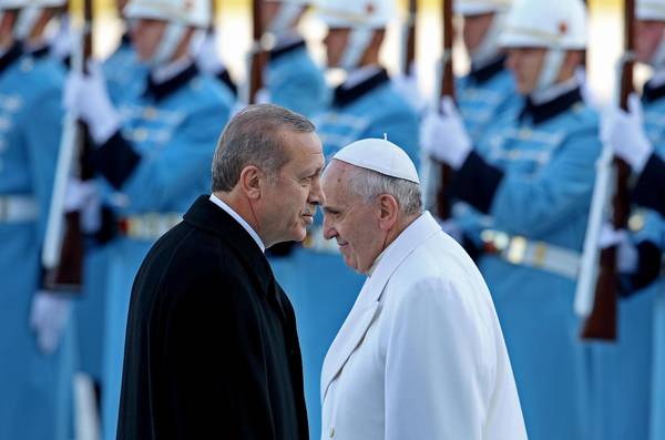 Pope Francis and Turkish president Erdogan