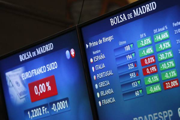 The stock exchange market in Madrid
