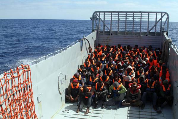 A boat carrying migrants rescued in the Mediterranean (archive)