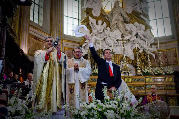 The Miracle of San Gennaro was repeated on Thursday when the blood of Naples' patron saint liquefied at 10:12 Italian time (archive photo)