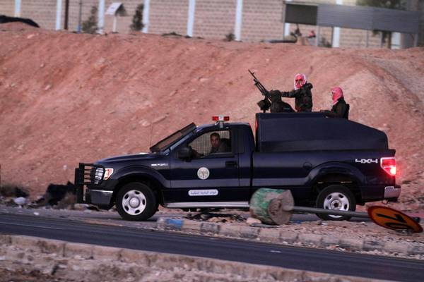 Jordanian security forces in action