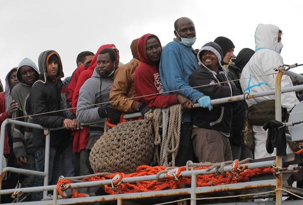 Migrants in Porto Empedocle, Sicily