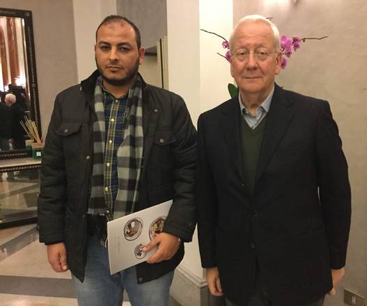 Haitham Kamouka, presidente della TV pubblica libica Lnc con il segretario generale della Copean Pier Luigi Malesani
