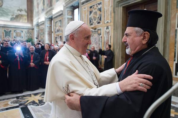 Pope Francis  meeting His Beatitude Ignace Youssif III Younan