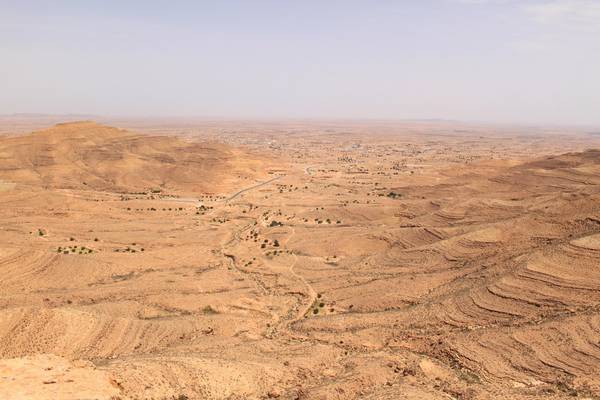 A desert area in the Medenine province, Tunisia