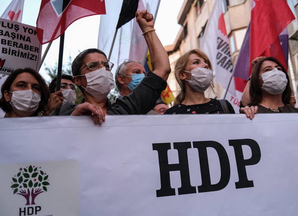 Manifestazione di protesta del partito curdo Hdp